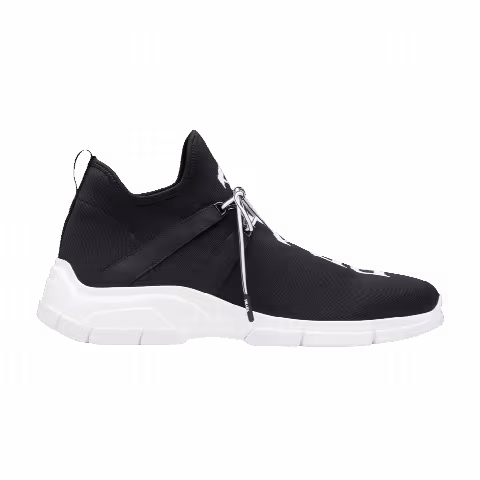 Prada Knit Fabric Sneaker 'Black White'