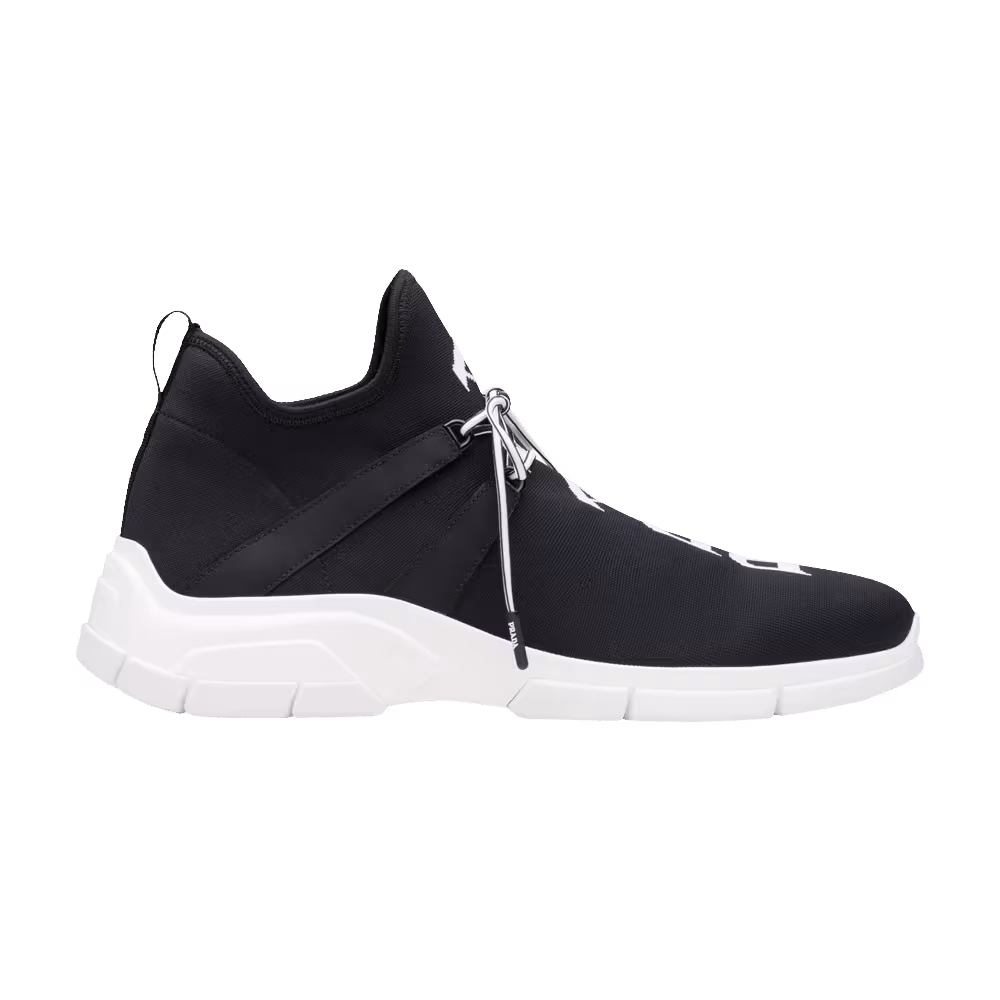 Prada Knit Fabric Sneaker Black White