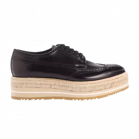 Prada Platform Lace-Up Plateau Derby 'Black'