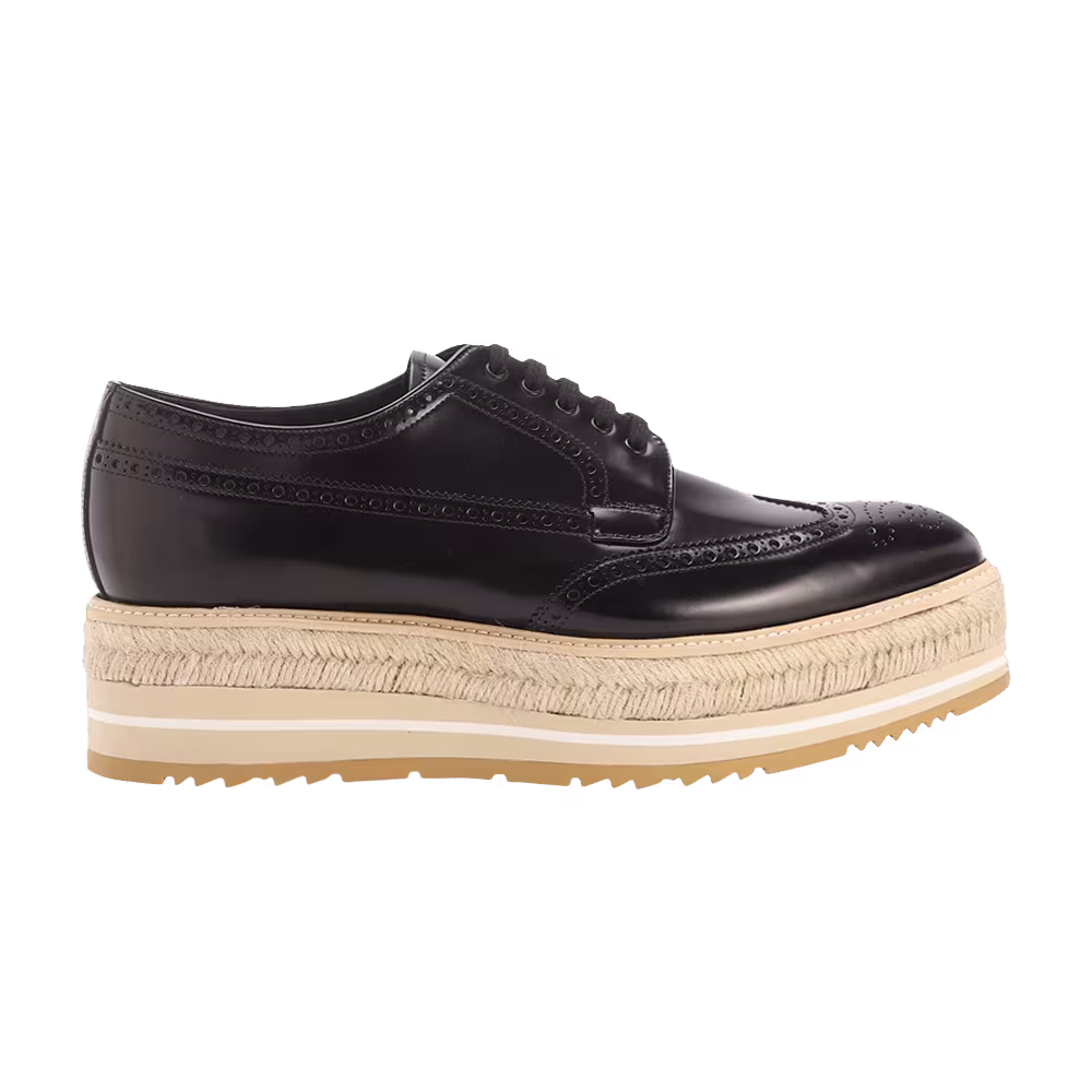 Prada Platform Lace-Up Plateau Derby Black