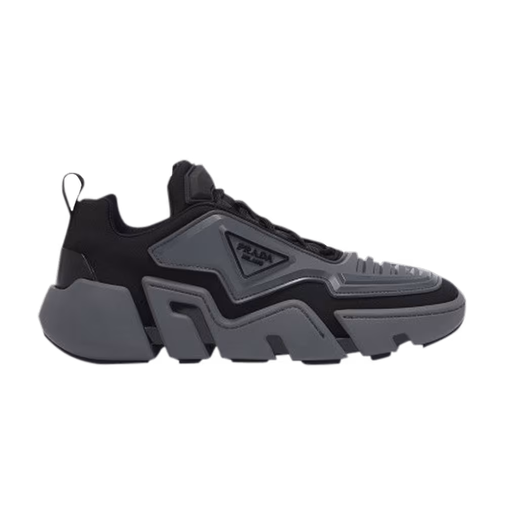 Prada Techno Stretch Fabric Sneaker Grey Black