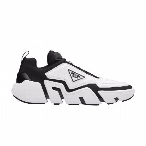 Prada Techno Stretch Fabric Sneaker 'White Black'