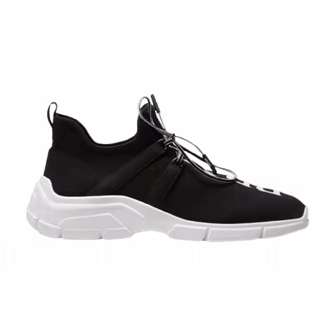 Prada Wmns XY Knit Sneaker 'Black White'