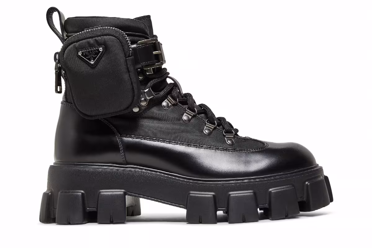 Prada Monolith Boot Brushed Rois Black, view 2