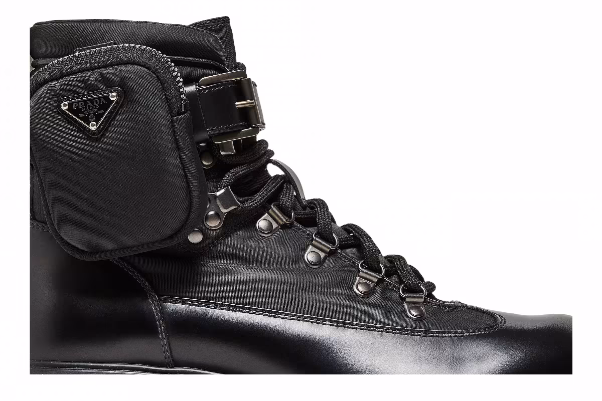 Prada Monolith Boot Brushed Rois Black, view 3