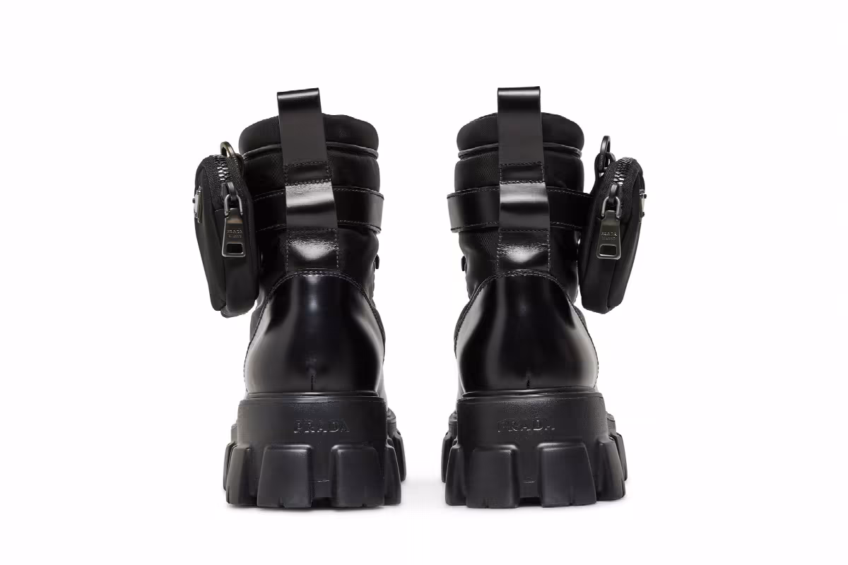 Prada Monolith Boot Brushed Rois Black, view 7