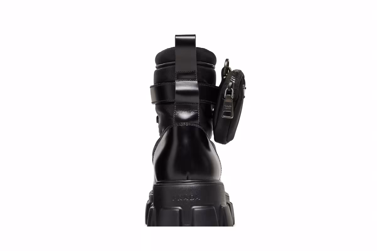 Prada Monolith Boot Brushed Rois Black, view 8