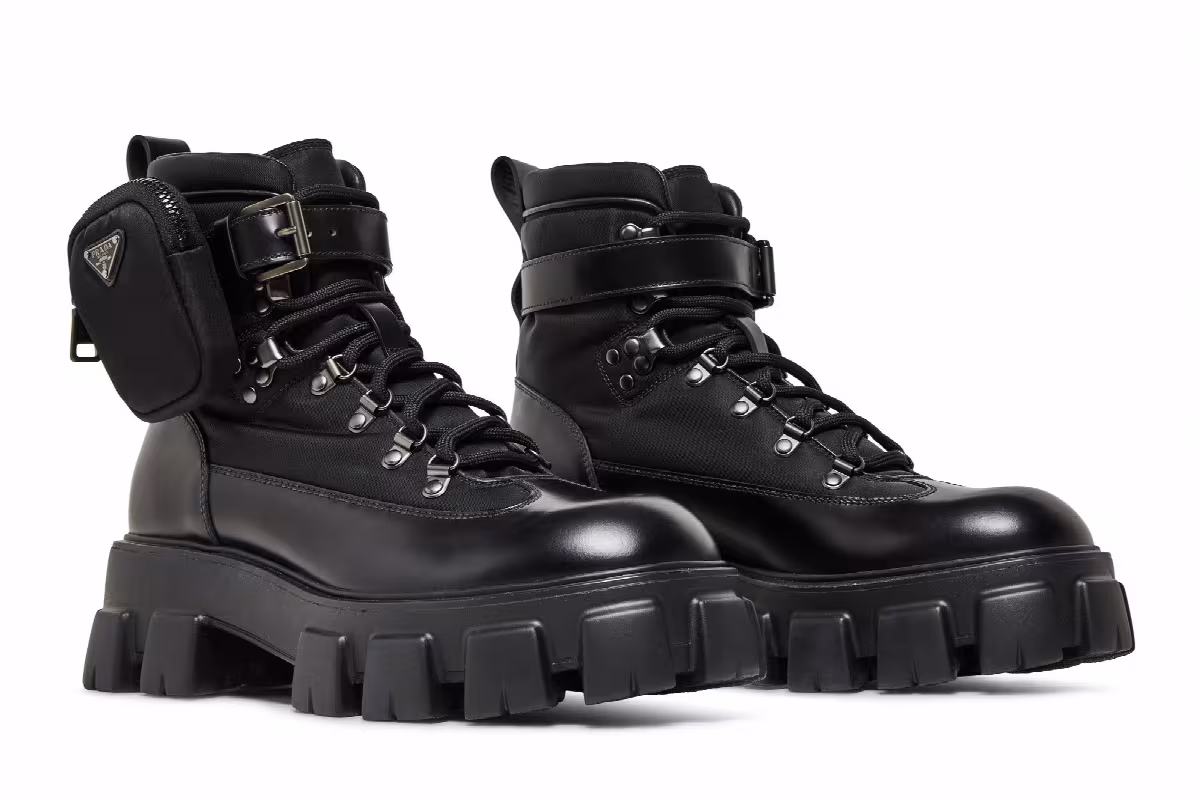 Prada Monolith Boot Brushed Rois Black, view 9
