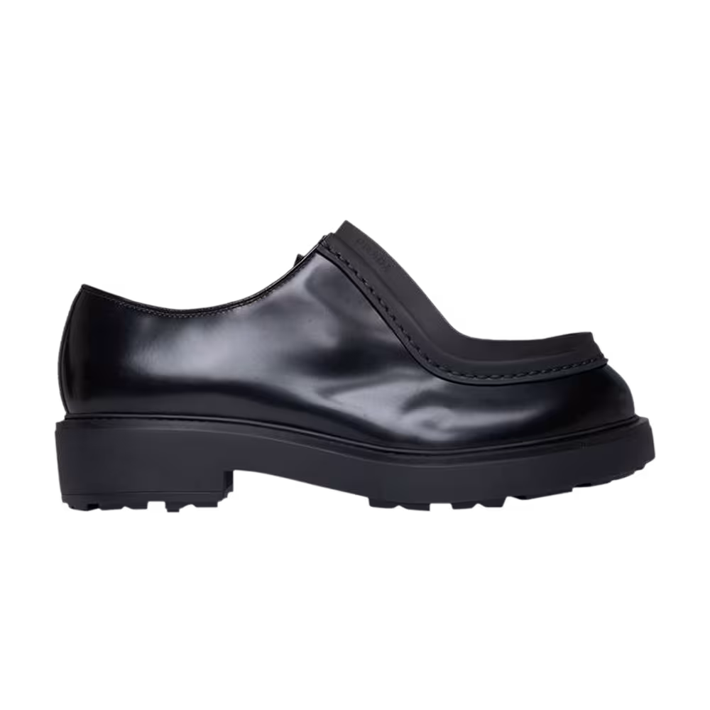 Prada Diapason Opaque Brushed Leather Lace-up Black