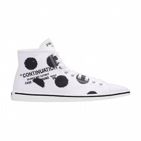 Prada Point-Toe Canvas High 'Polka Dot - White Black'