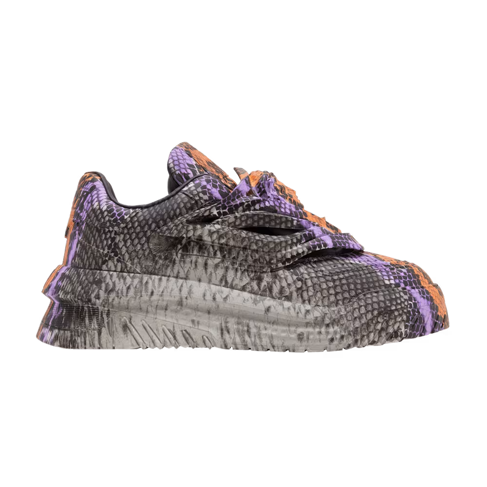 Versace Odissea Caged Rubber Medusa Sneaker Grey Orange Python