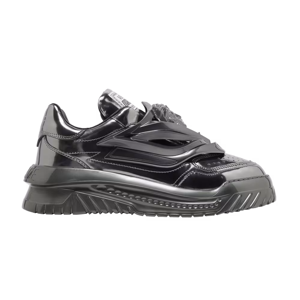 Versace Odissea Caged Rubber Medusa Sneaker Metallic Grey