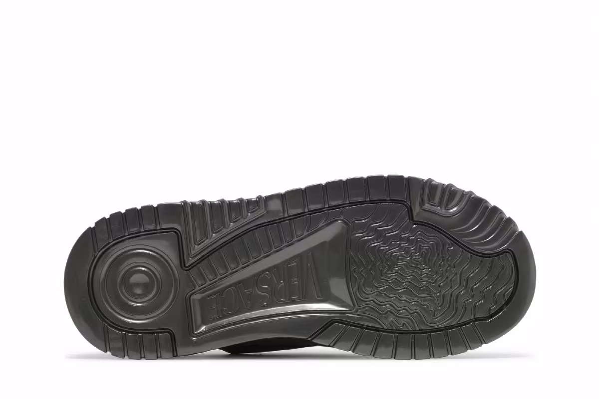 Versace Odissea Caged Rubber Medusa Sneaker Metallic Grey, view 5