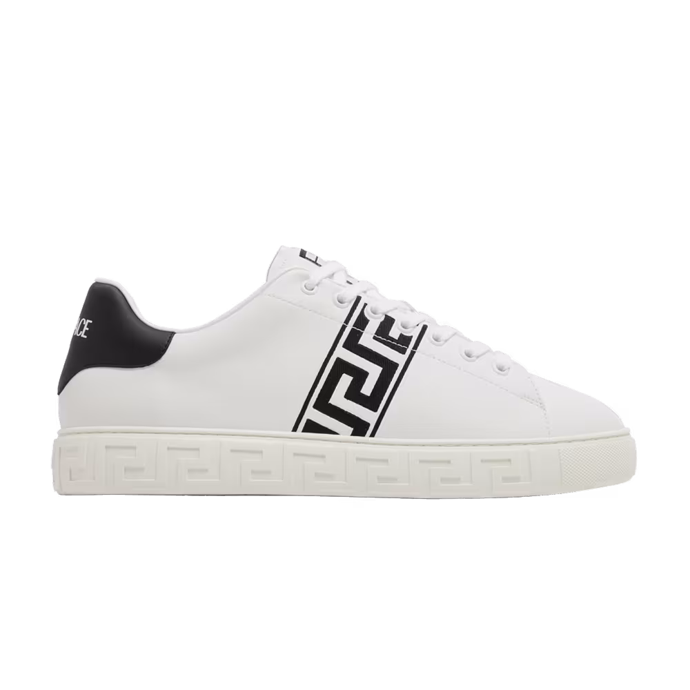 Versace Embroidered Greca Sneaker White Black