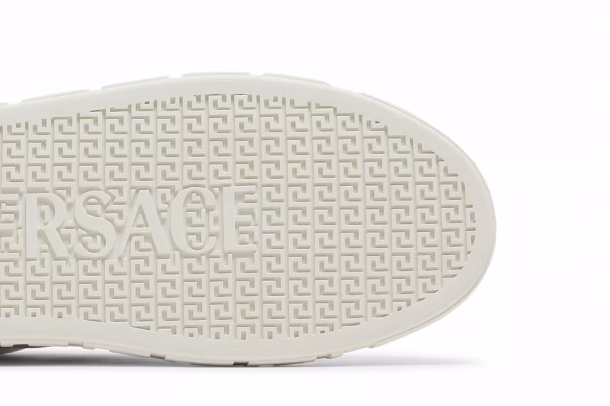 Versace Embroidered Greca Sneaker White Black, view 6