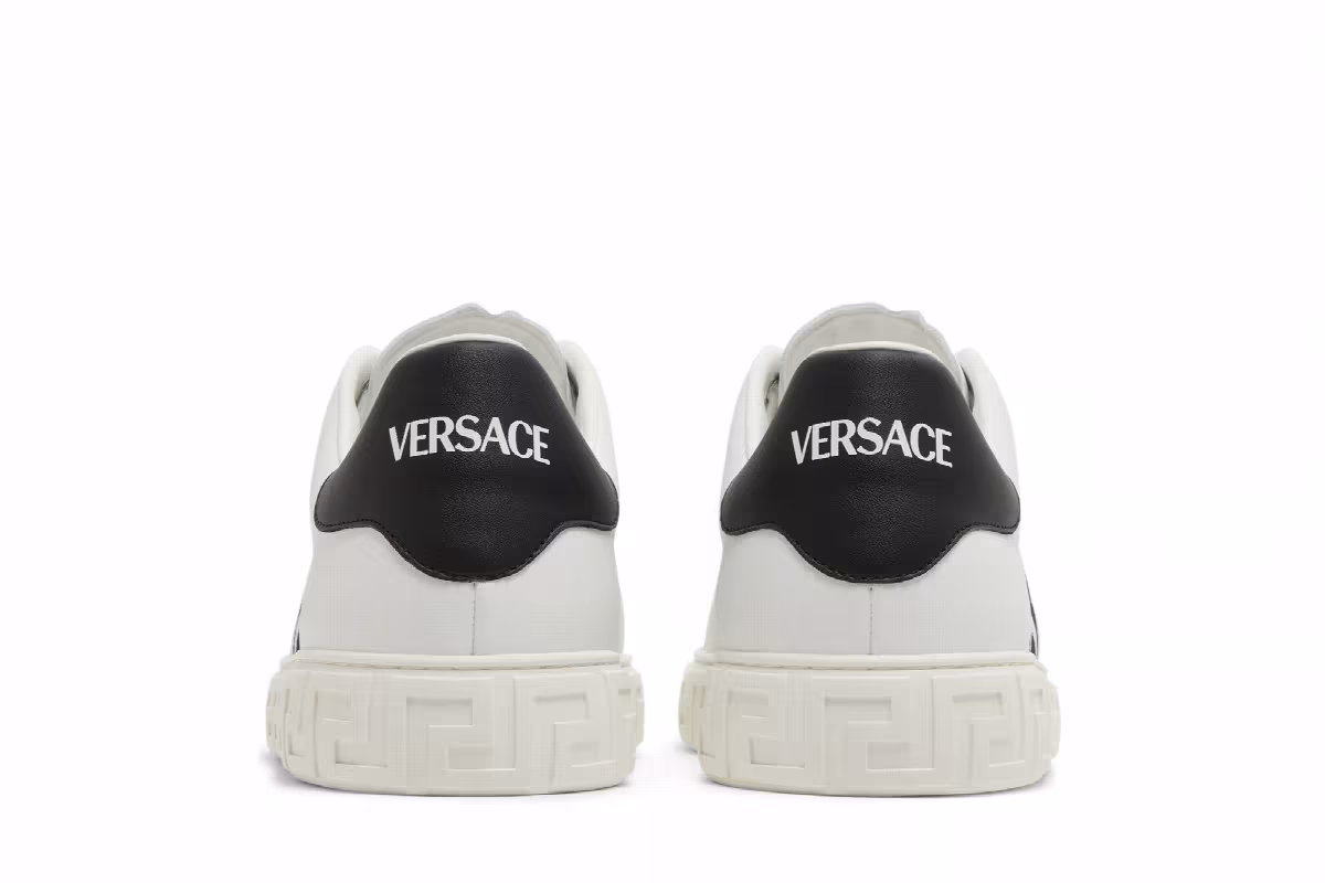 Versace Embroidered Greca Sneaker White Black, view 7
