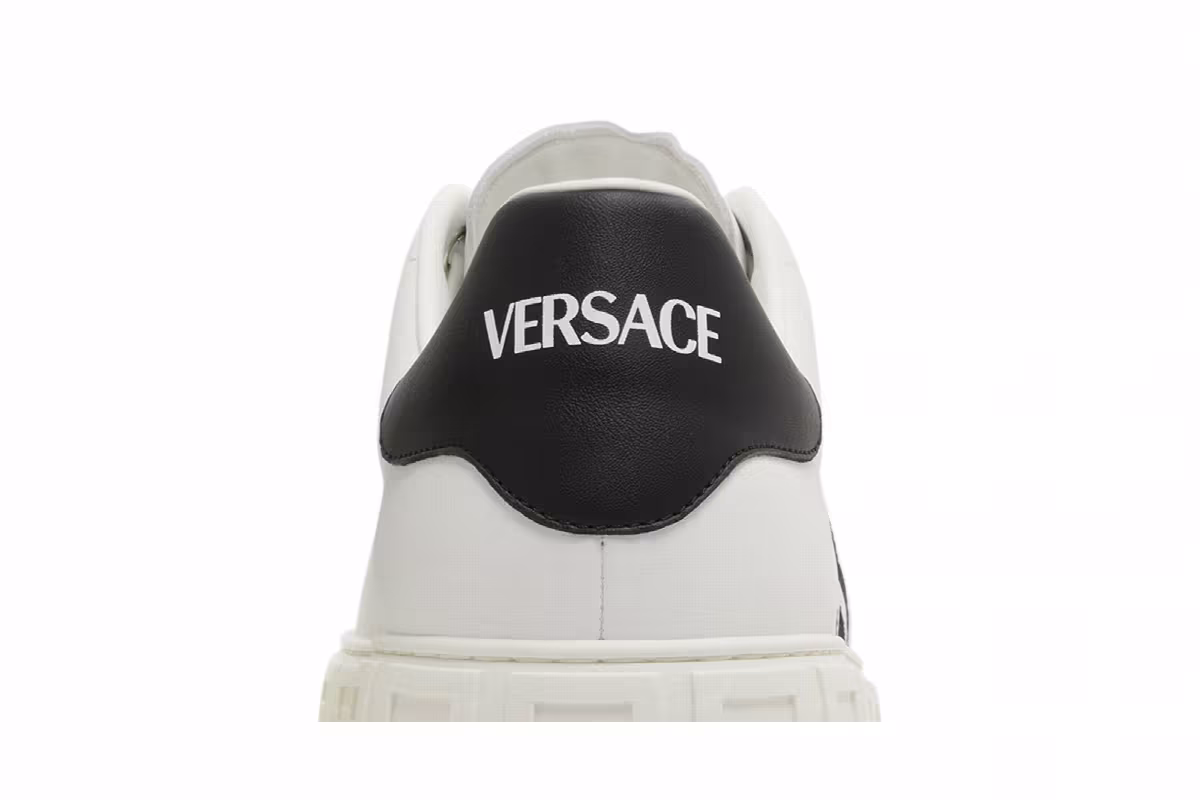 Versace Embroidered Greca Sneaker White Black, view 8