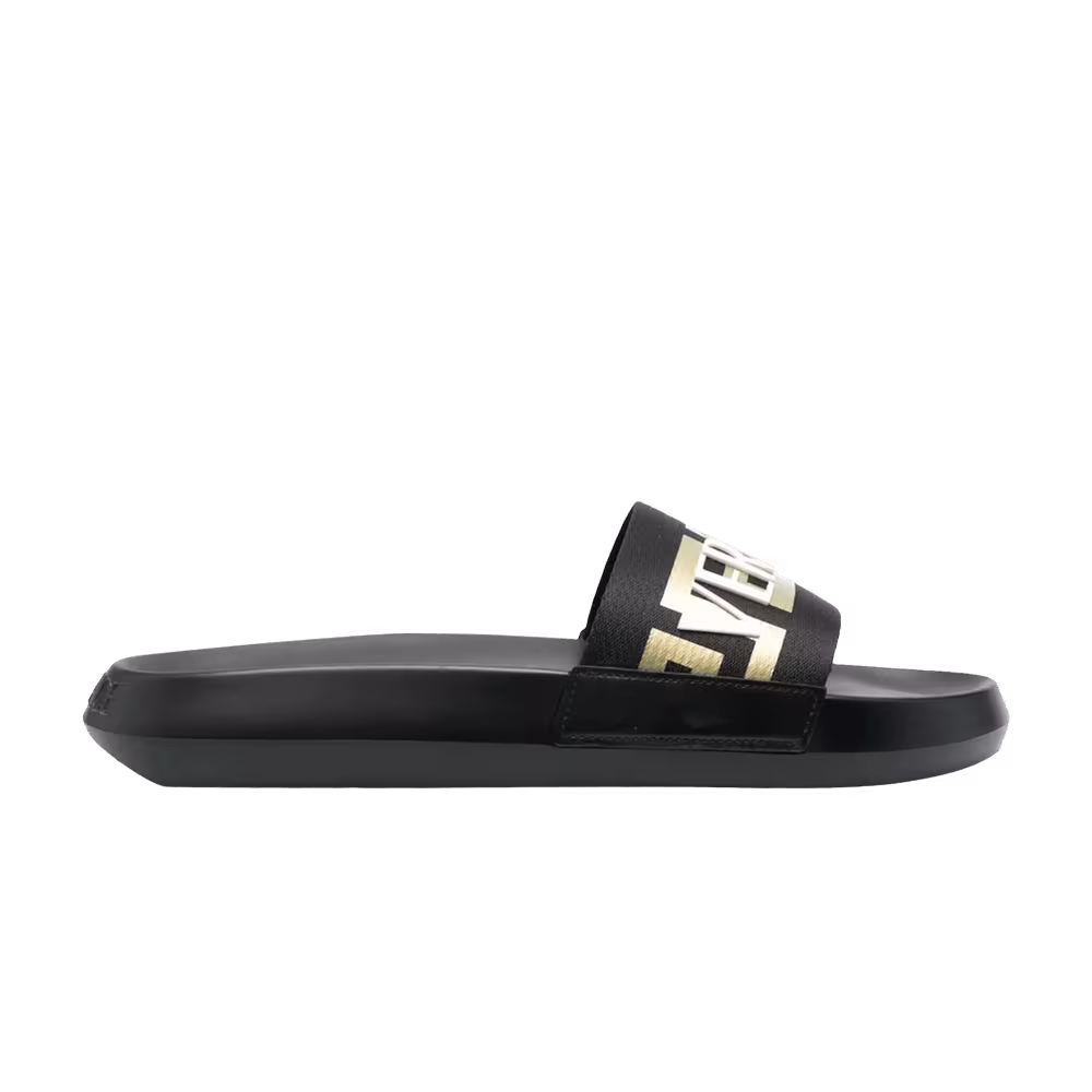 Versace Greca Logo Slide Black Gold White