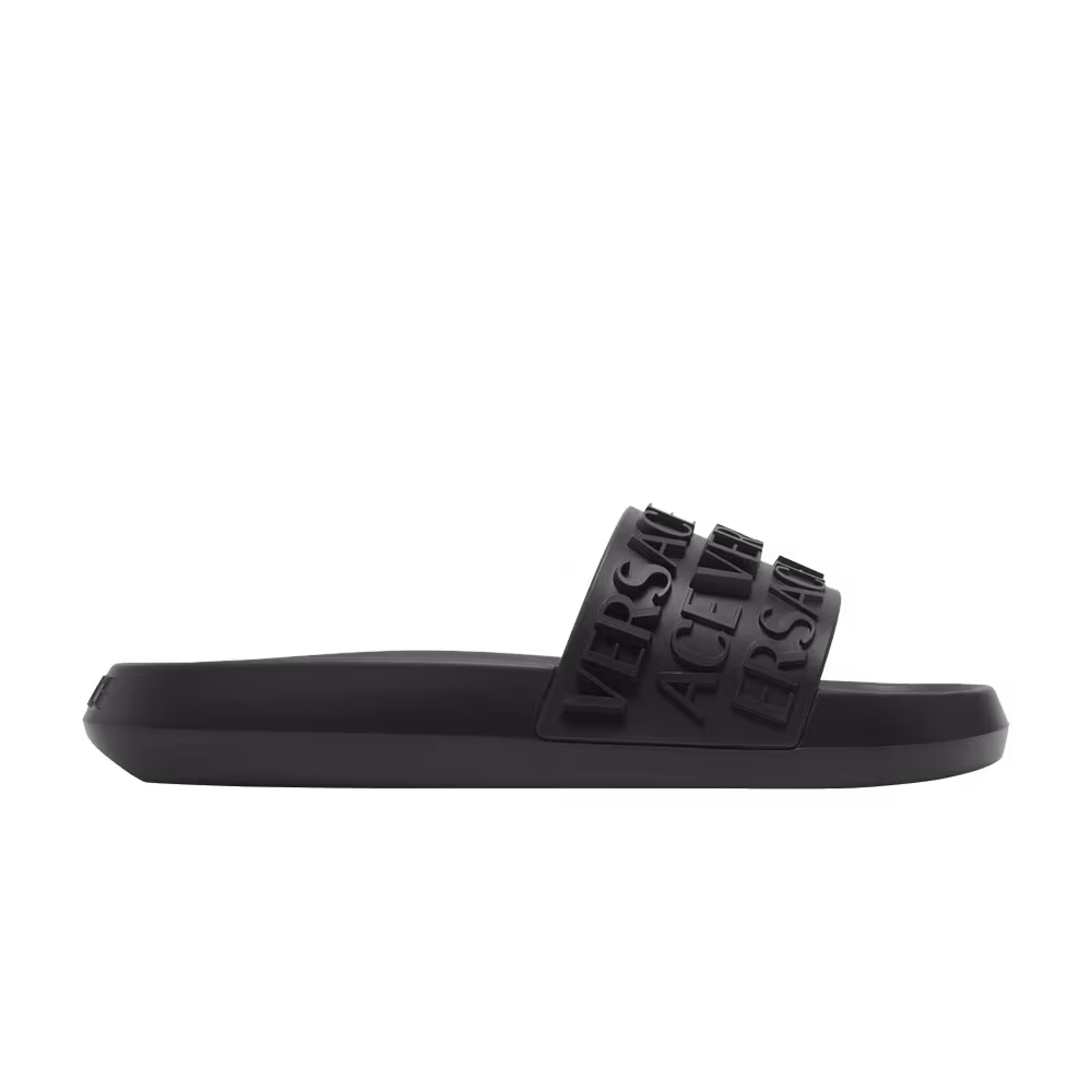 Versace Slide Allover Logo - Black