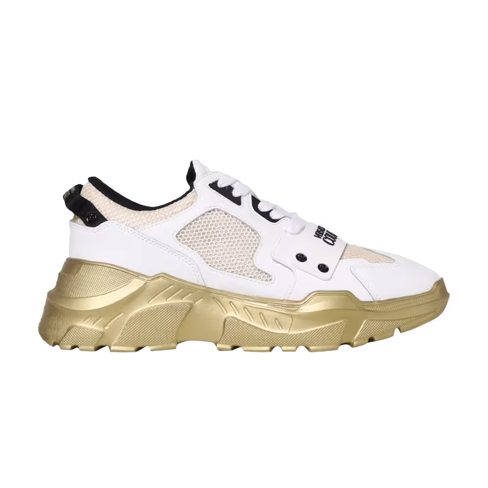 Versace Chunky Logo Sneaker White Gold