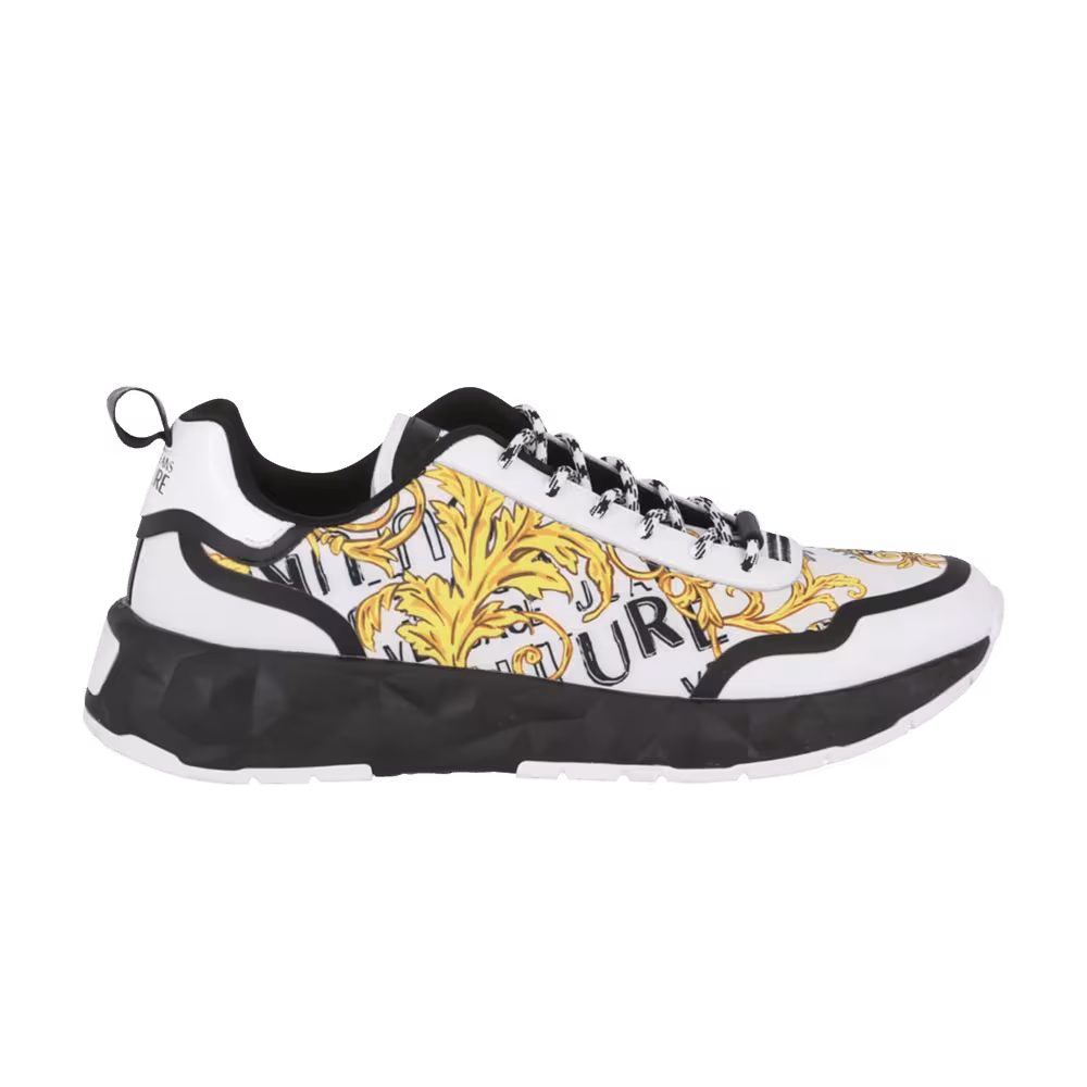 Versace Jeans Atom Low Baroque Print - White Gold