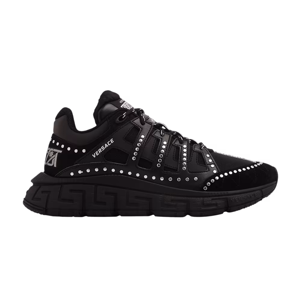 Versace Trigreca Black Silver Studs