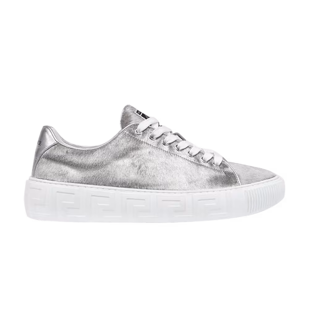 Versace Greca Sneaker Argento Pony Hair