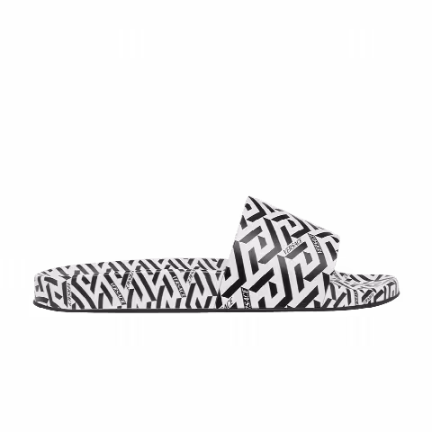 Versace Palazzo Pool Slide 'La Greca - White Black'