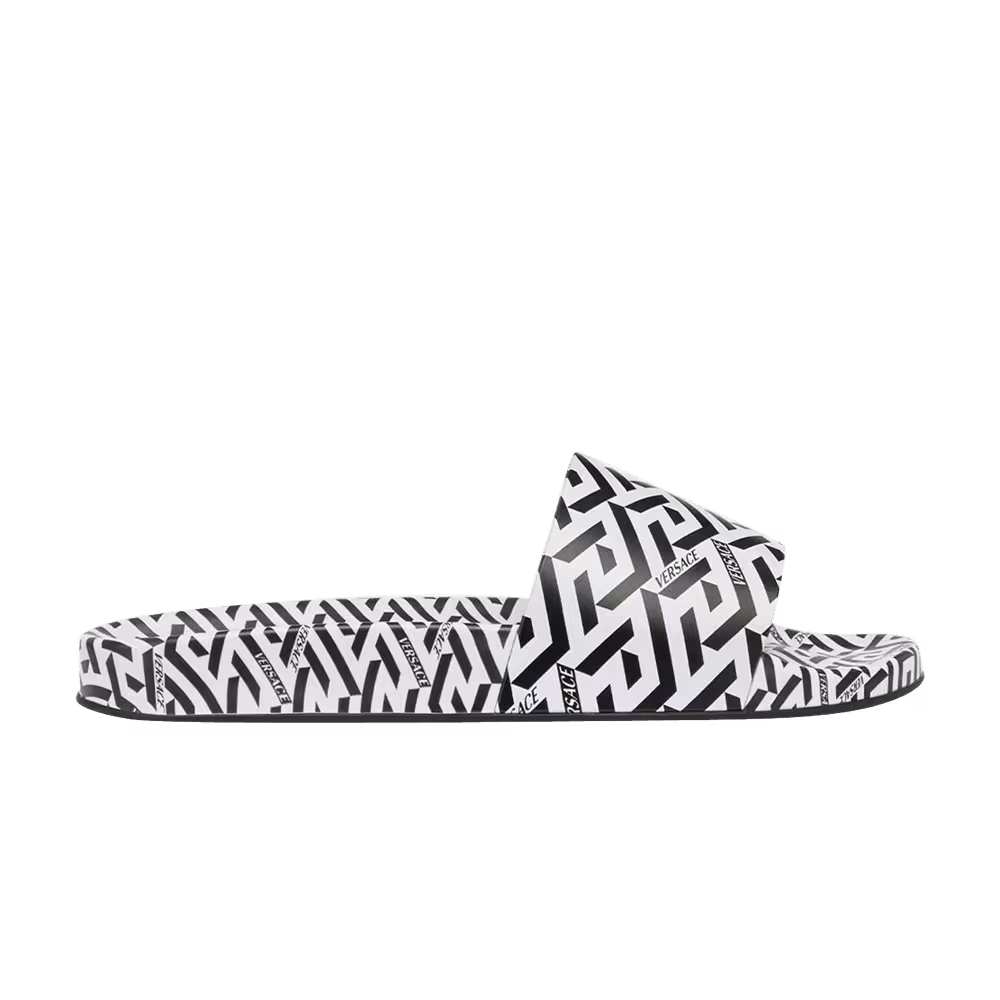 Versace Palazzo Pool Slide La Greca - White Black