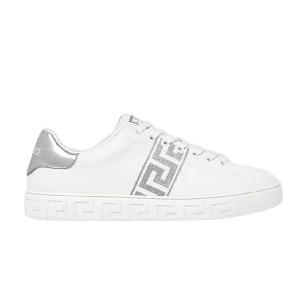 Versace Embroidered Greca Sneaker White Silver Palladium