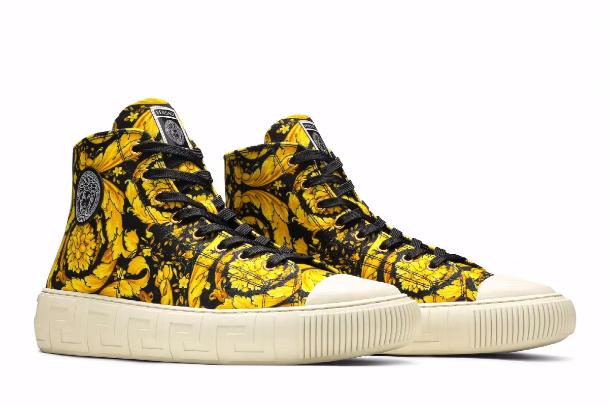 Versace Canvas High Barocco Print - Black Gold, view 9