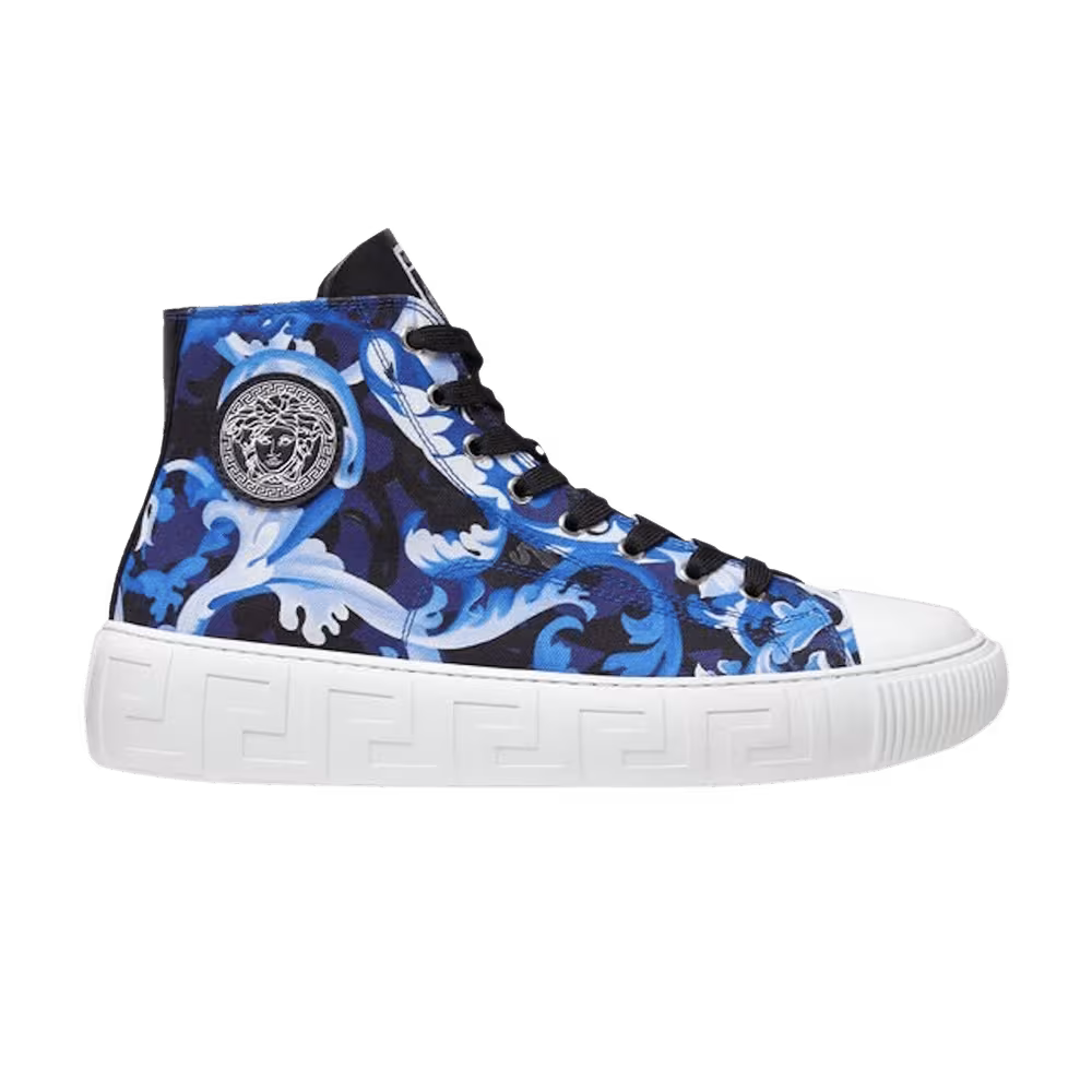Versace Greca High Barocco Print - Lapis