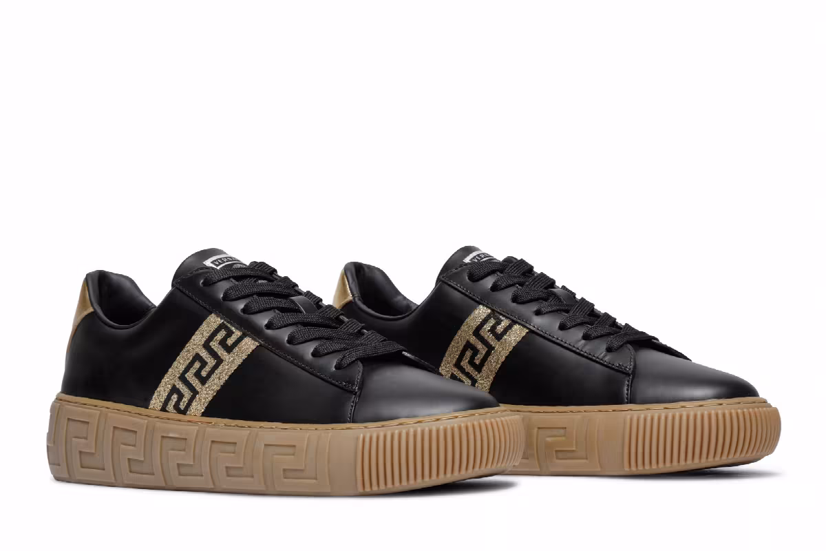 Versace Greca Sneaker Black Gold, view 9