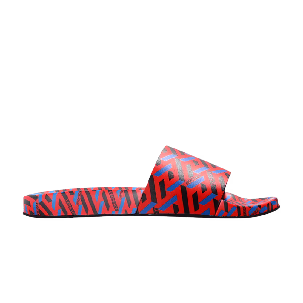 Versace Women's Trésor de la Mer Slides Orange Peel Regal Blue