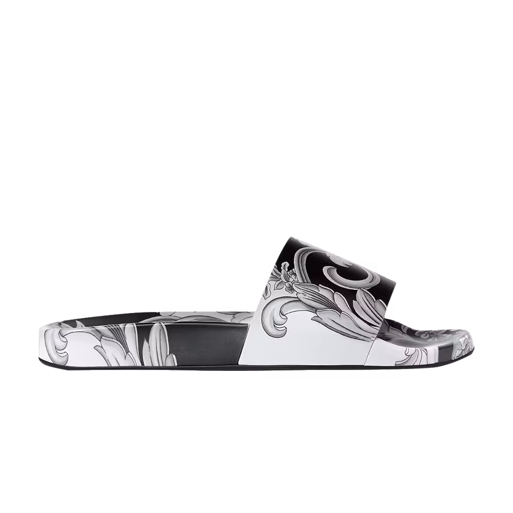 Versace Slide Silver Baroque