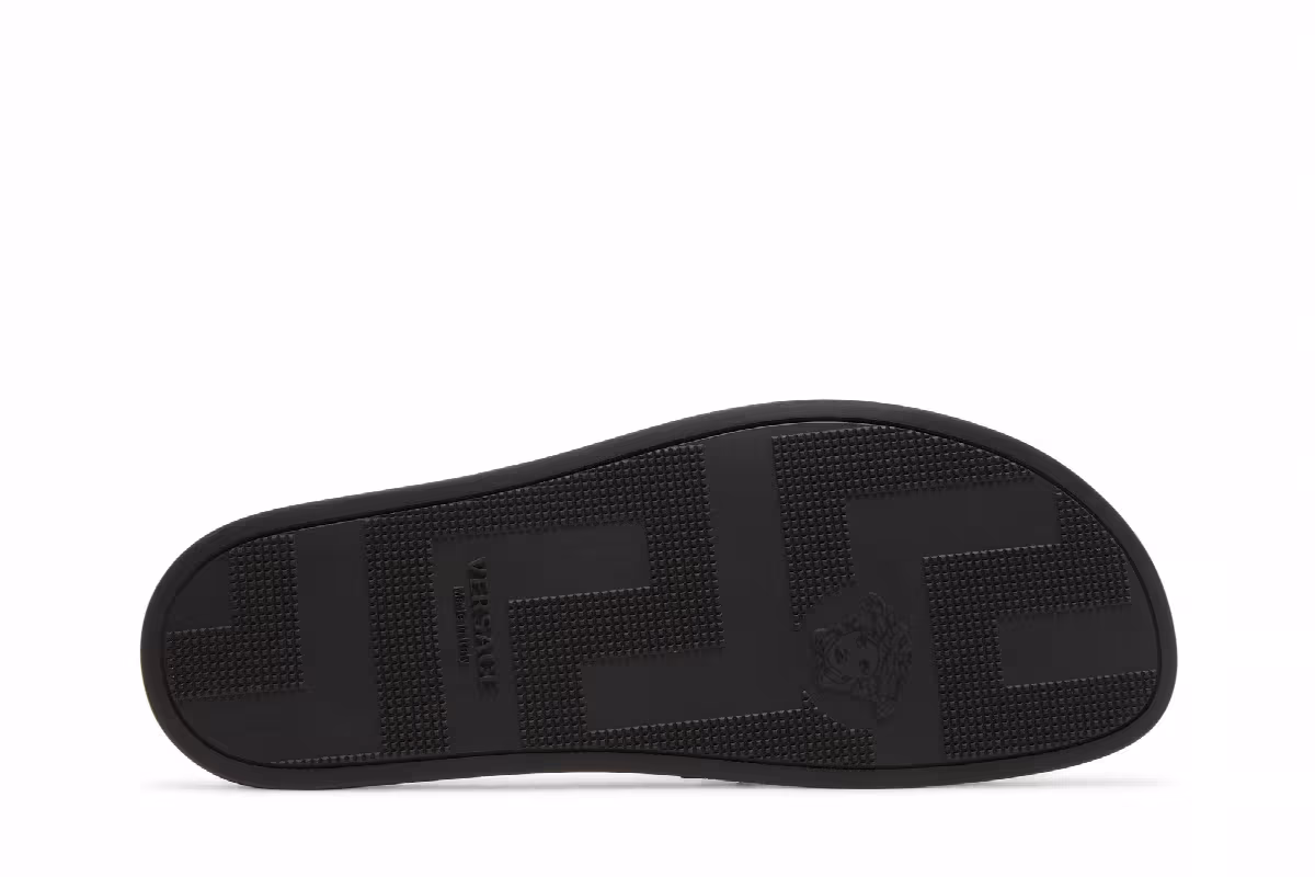 Versace Medusa Stud Leather Slide Black, view 5