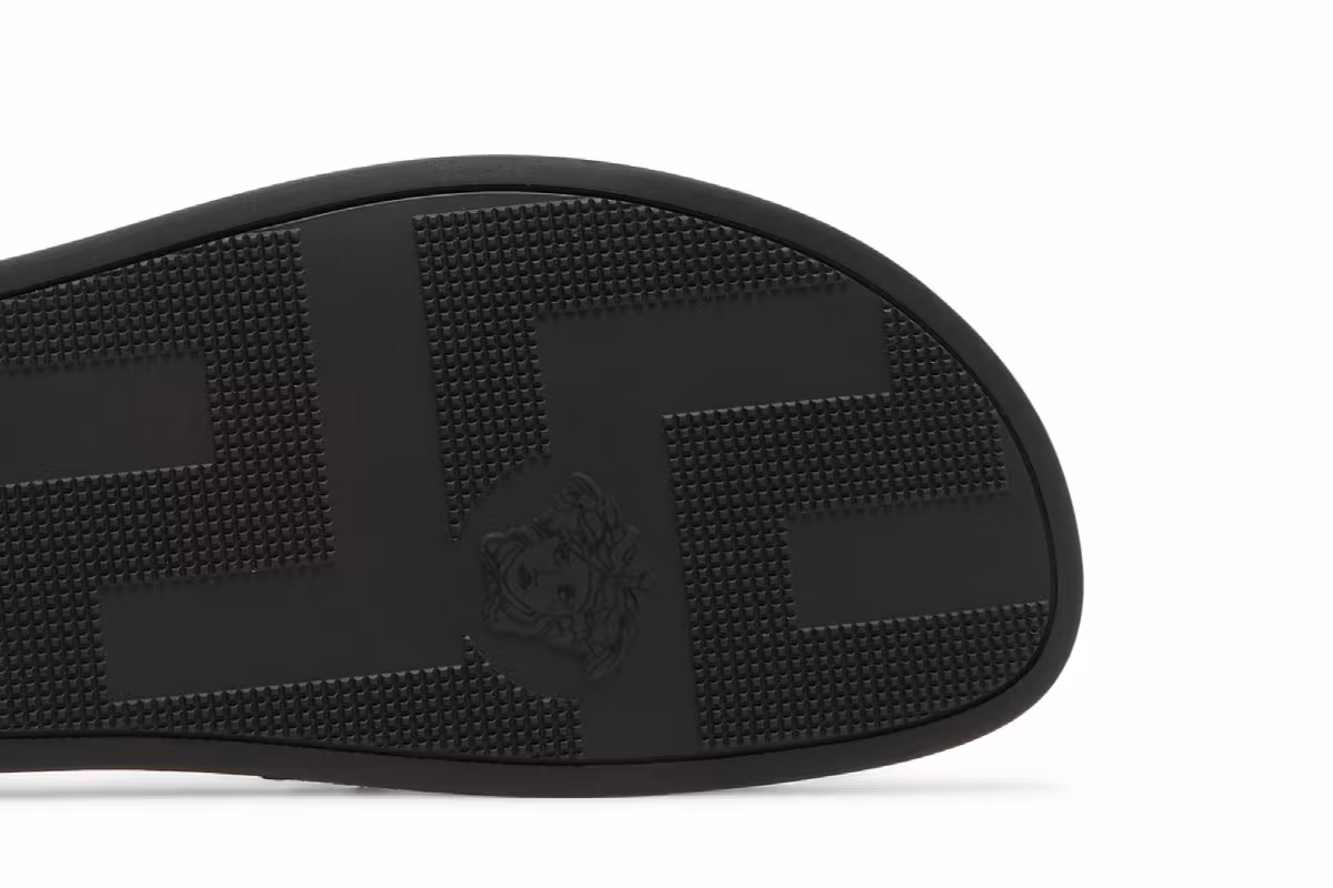 Versace Medusa Stud Leather Slide Black, view 6