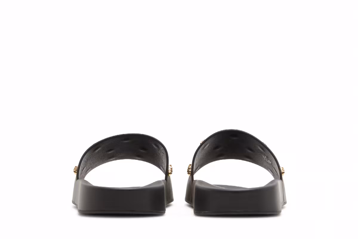 Versace Medusa Stud Leather Slide Black, view 7