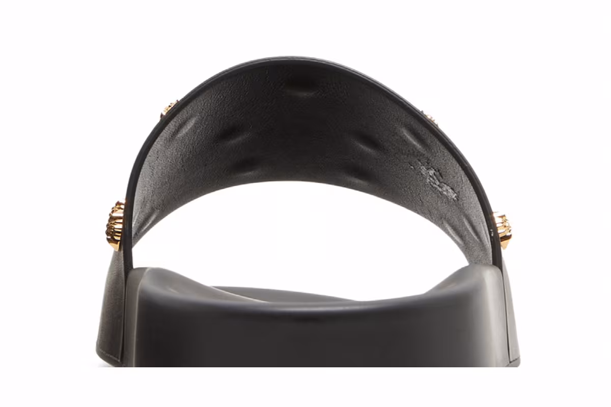 Versace Medusa Stud Leather Slide Black, view 8