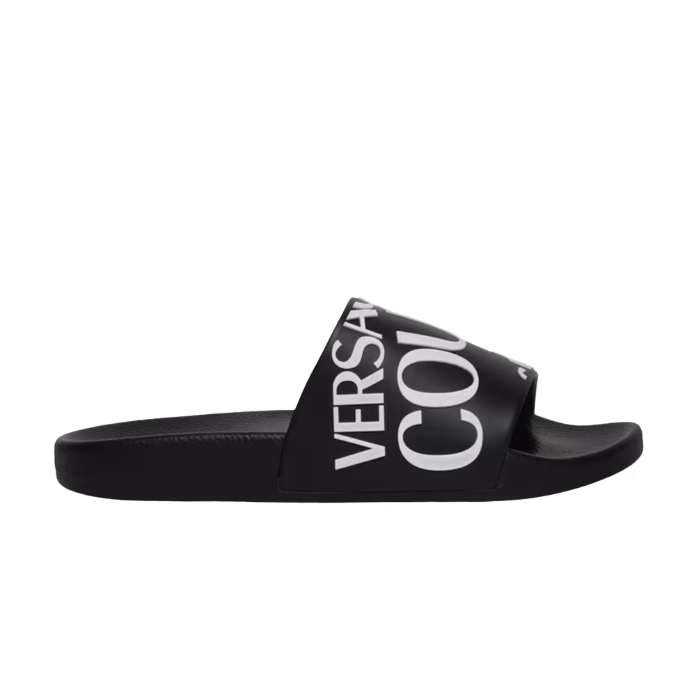 Versace Women's Logo Slide Black White