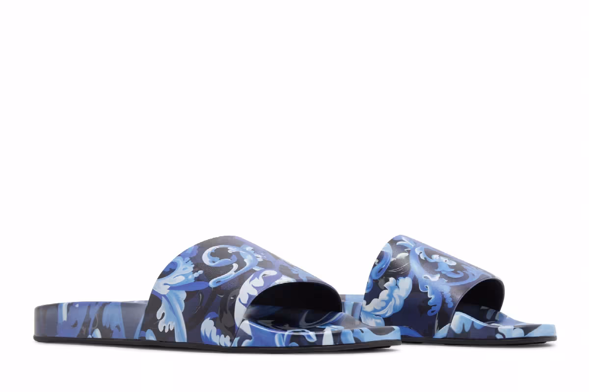Versace Slide Baroccoflage Print - Blue, view 9