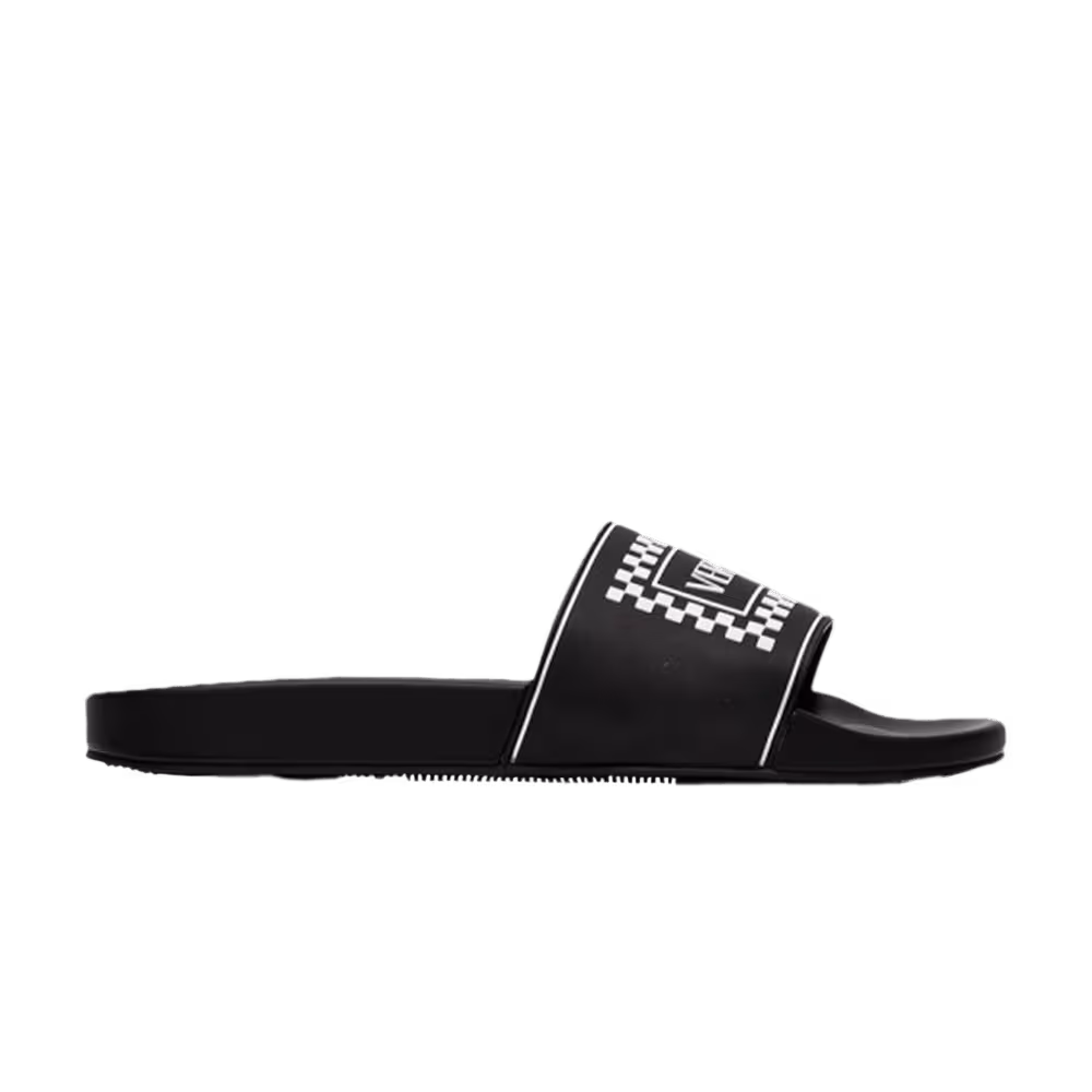 Versace Logo Pool Slide Black Blackboard