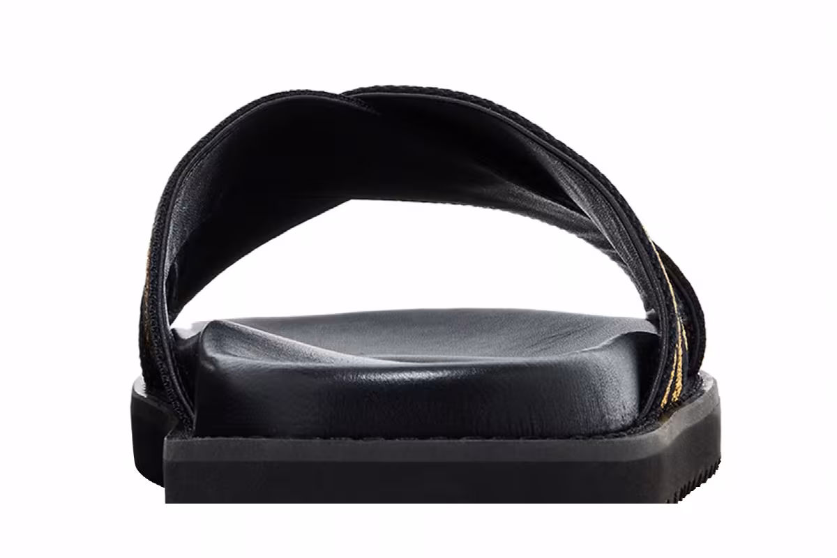 Versace Jacquard Nappa Sandal Black Gold, view 8