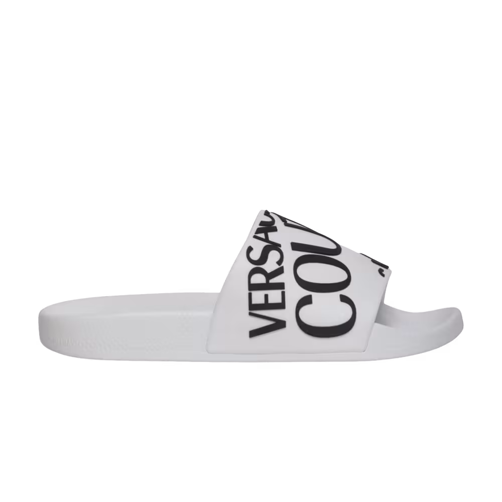 Versace Women's Logo Slide White Black