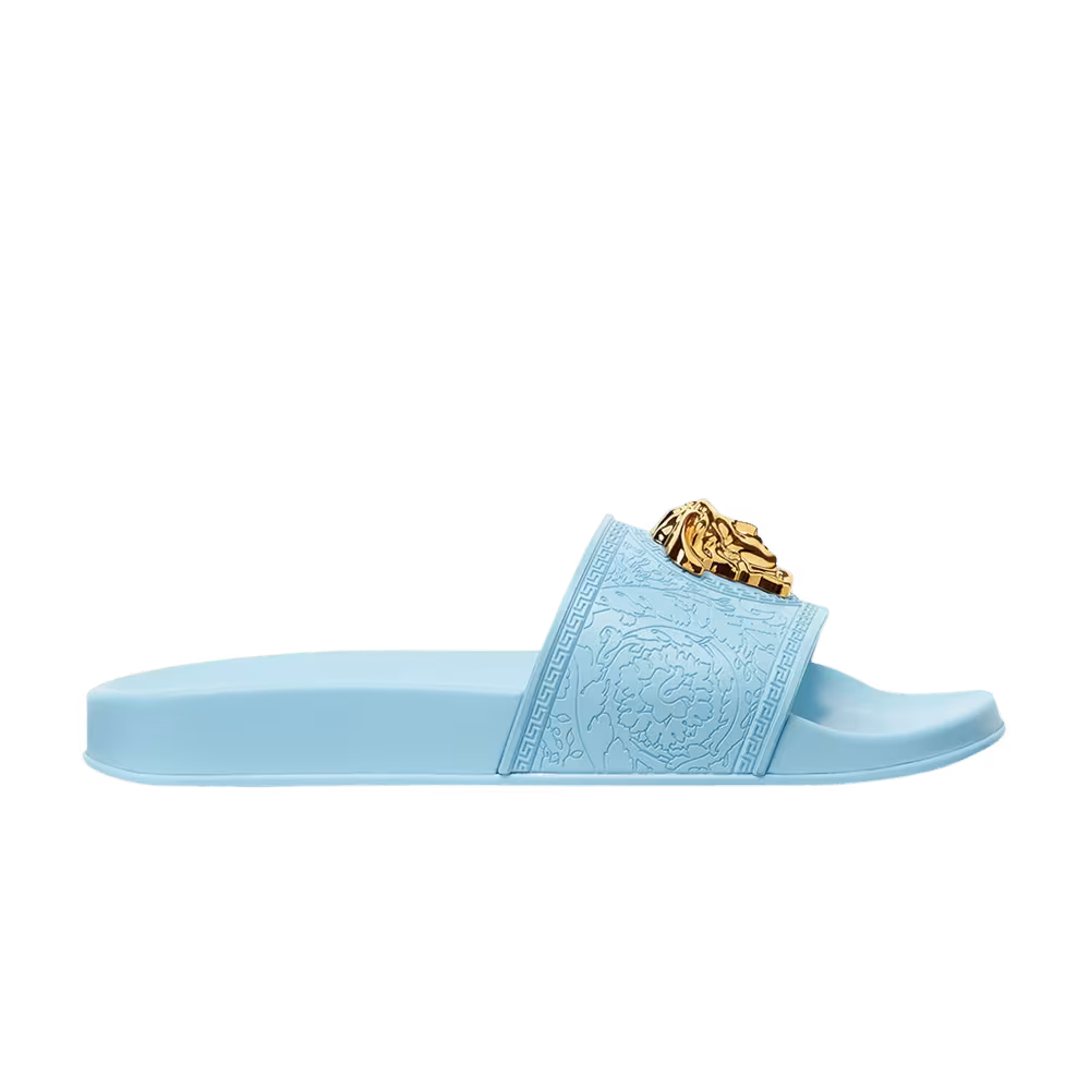 Versace Women's Palazzo Pool Slide Light Blue