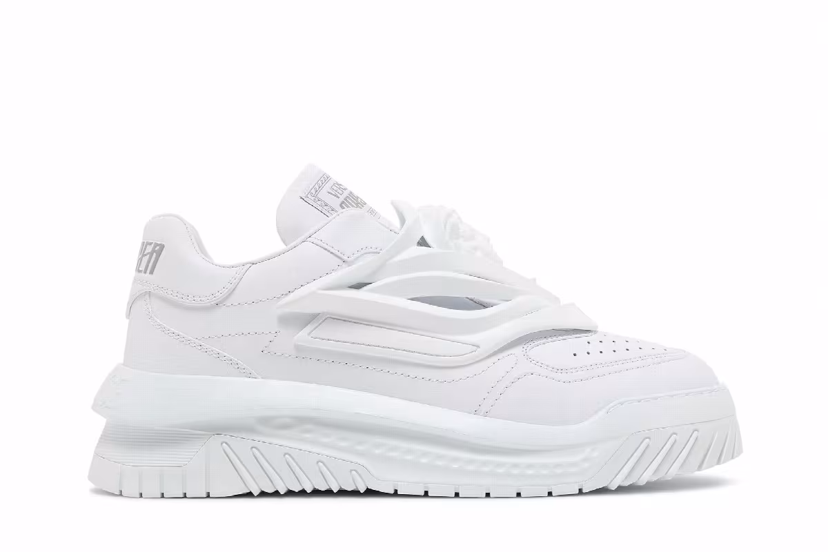 Versace Odissea Caged Rubber Medusa Sneaker Triple White, view 2