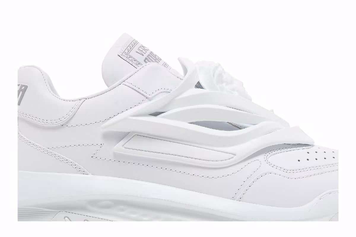 Versace Odissea Caged Rubber Medusa Sneaker Triple White, view 3