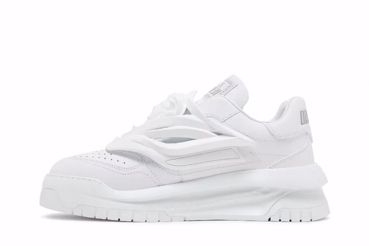 Versace Odissea Caged Rubber Medusa Sneaker Triple White, view 4