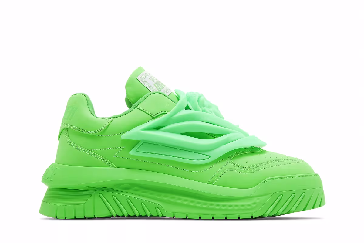 Versace Odissea Caged Rubber Medusa Sneaker Green, view 2