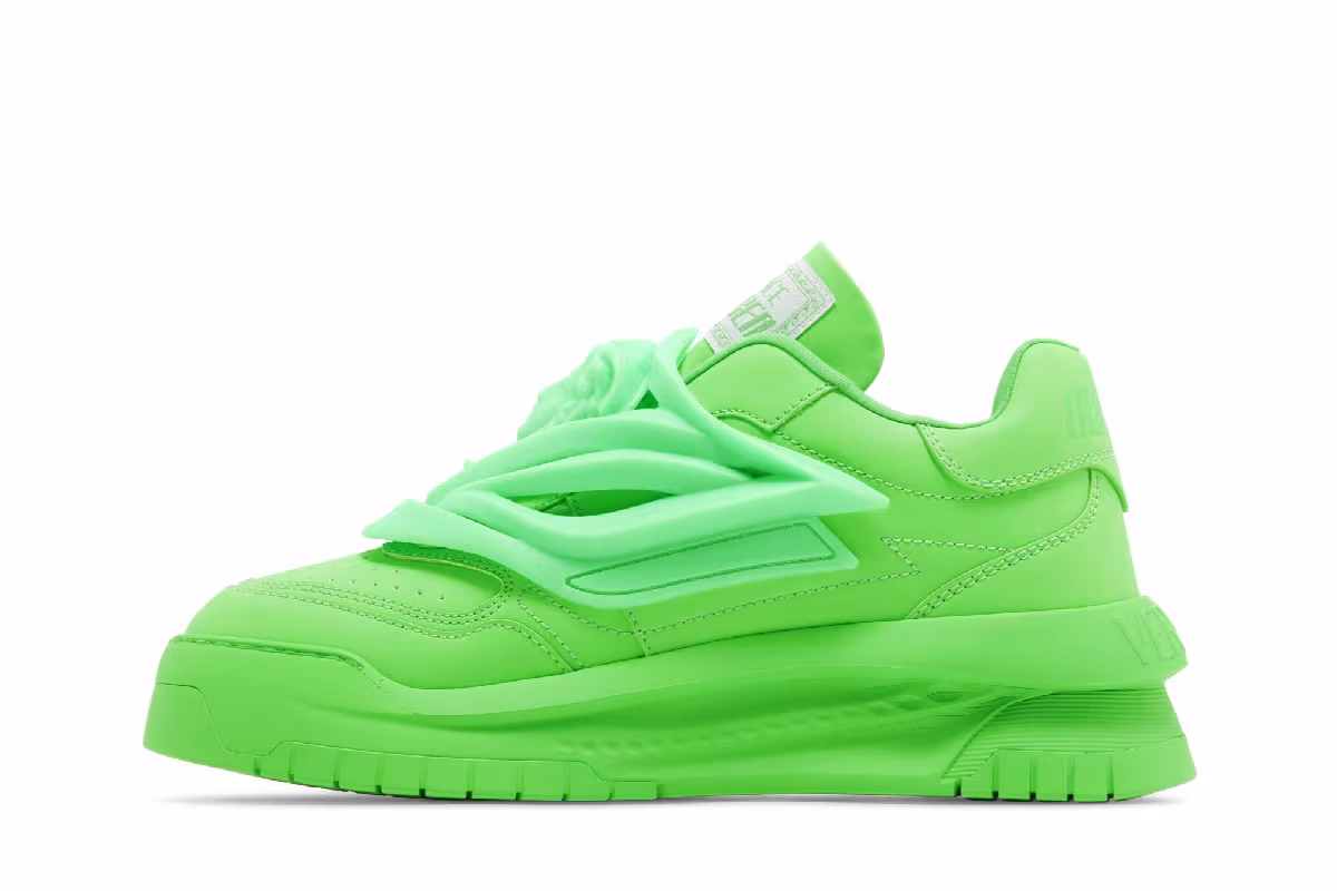 Versace Odissea Caged Rubber Medusa Sneaker Green, view 4
